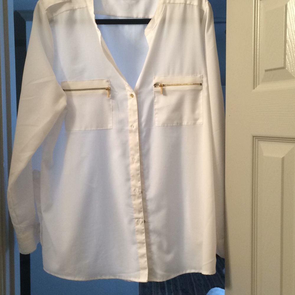 Calvin Klein ivory colored blouse